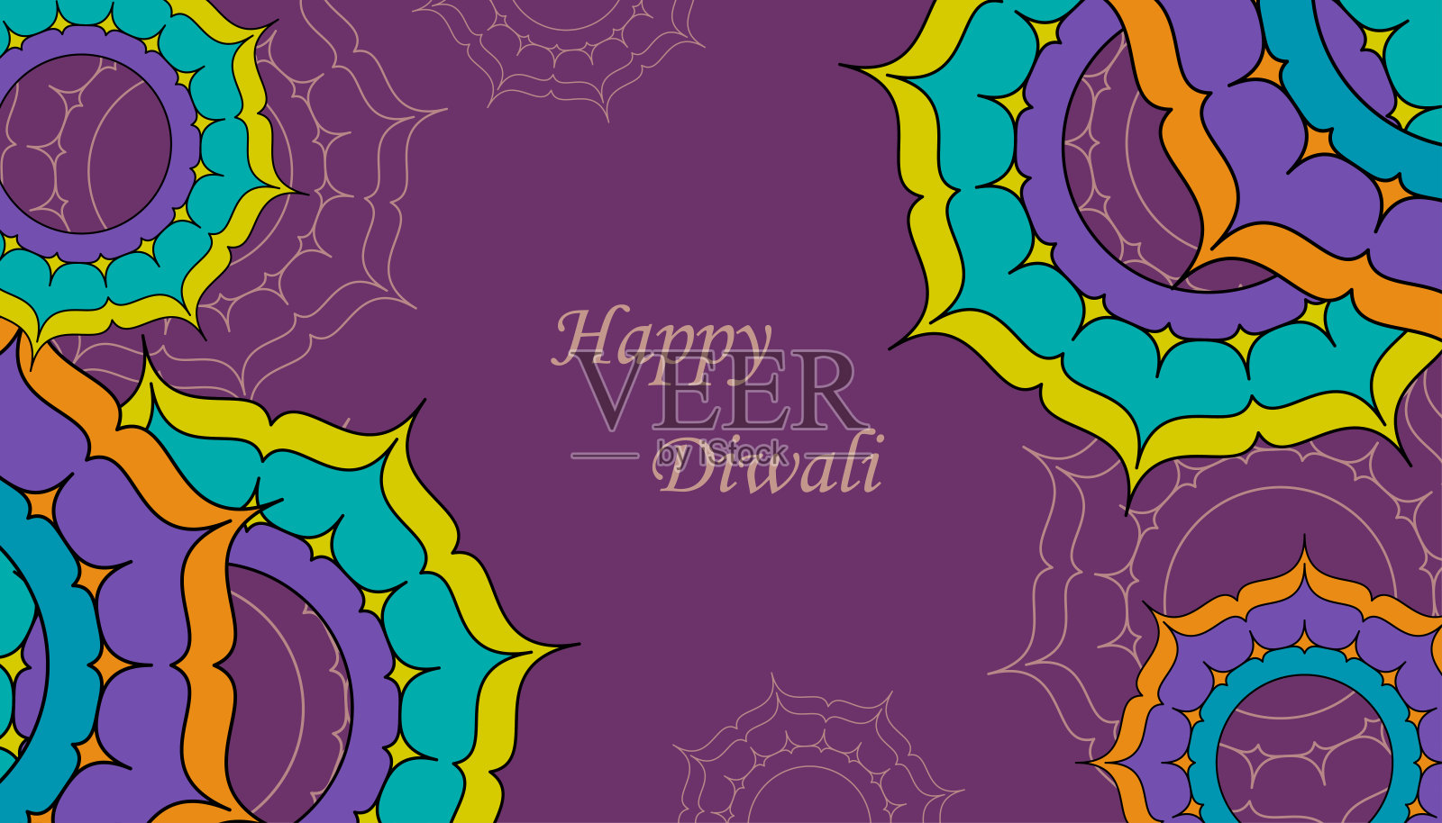 快乐排灯节矢量模板插画图片素材