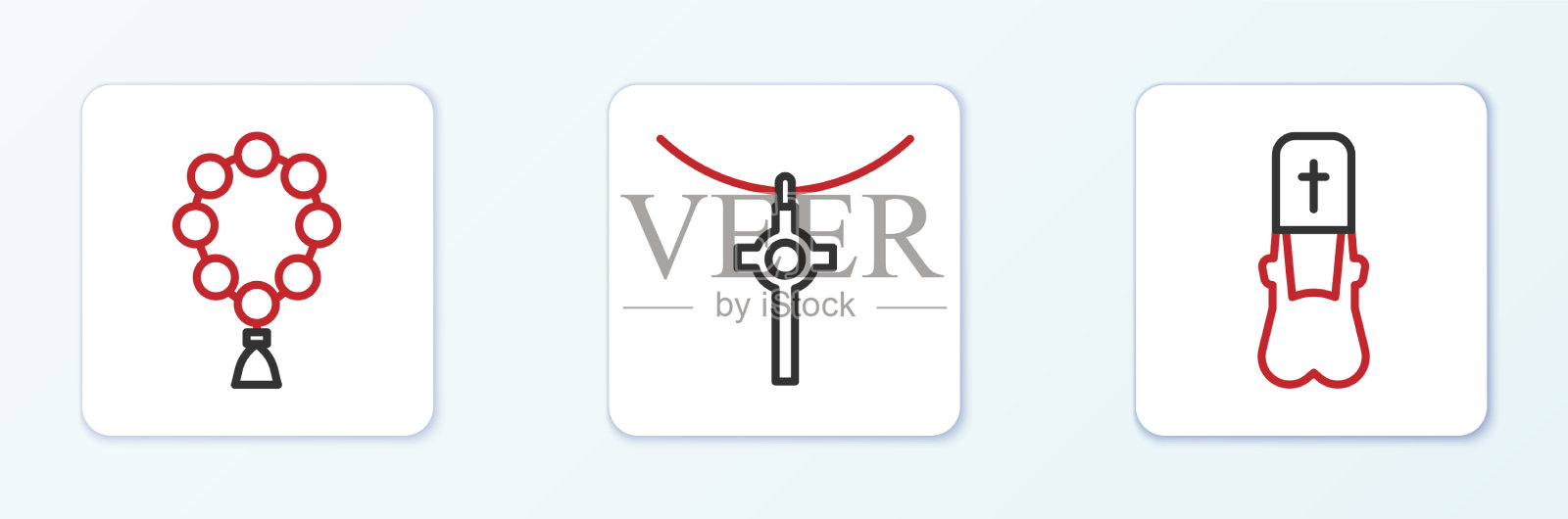 设行神父念珠的宗教和插画图片素材