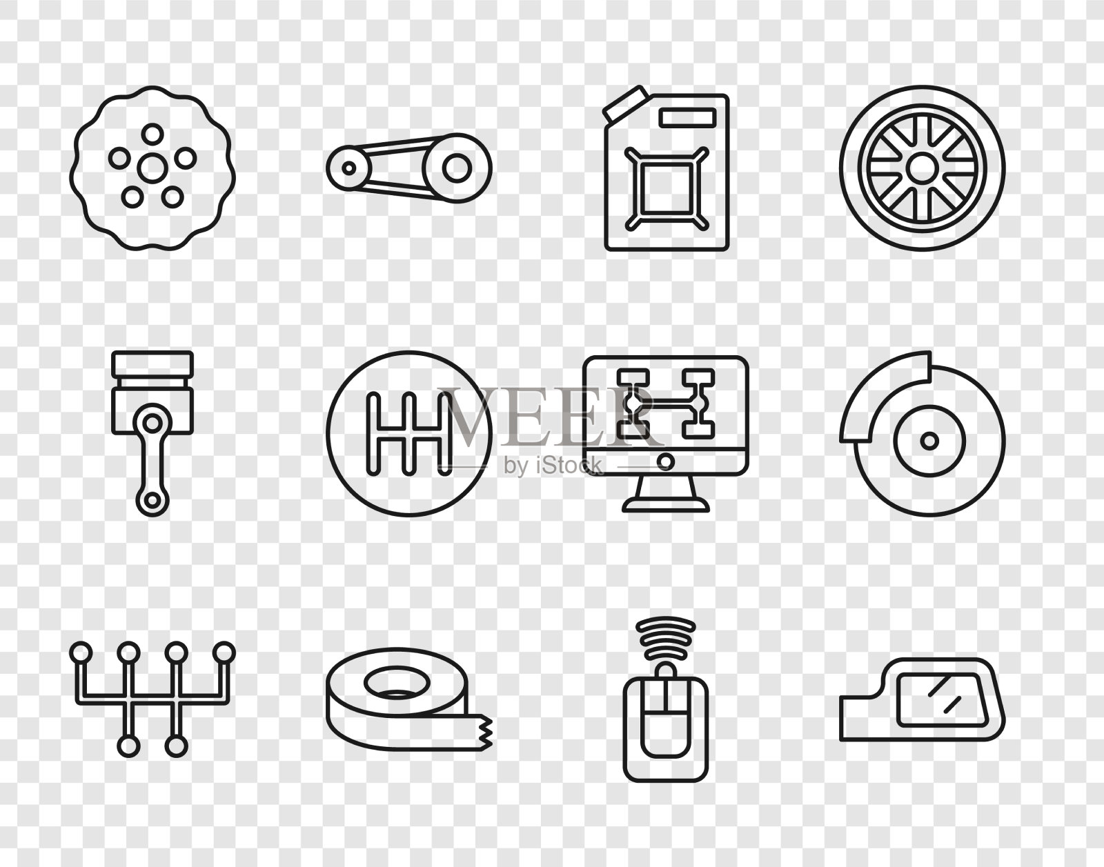 设线换档车后视镜筒插画图片素材