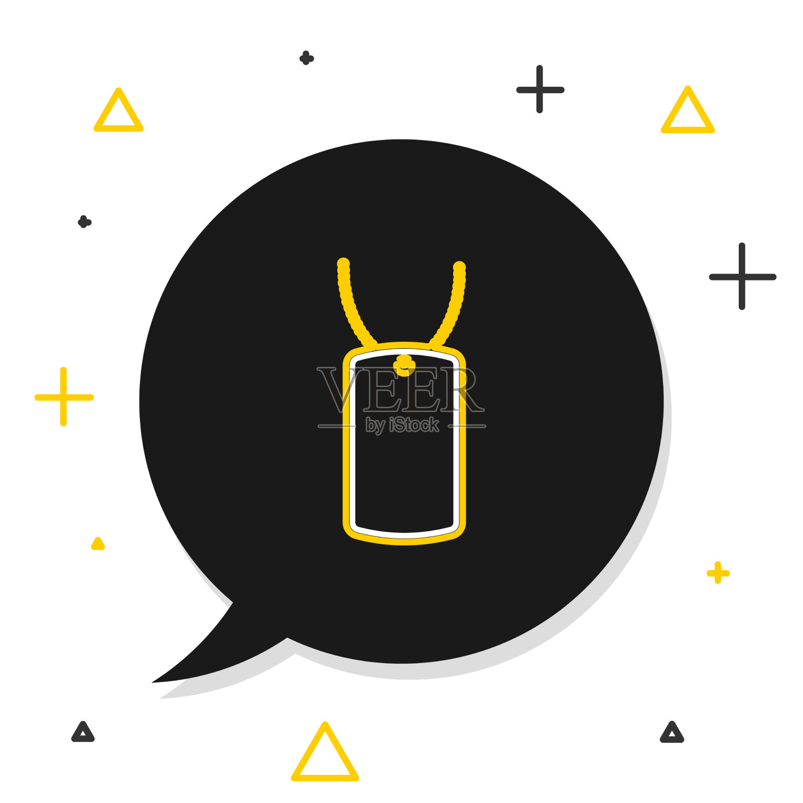 行军犬标签图标隔离在白色插画图片素材