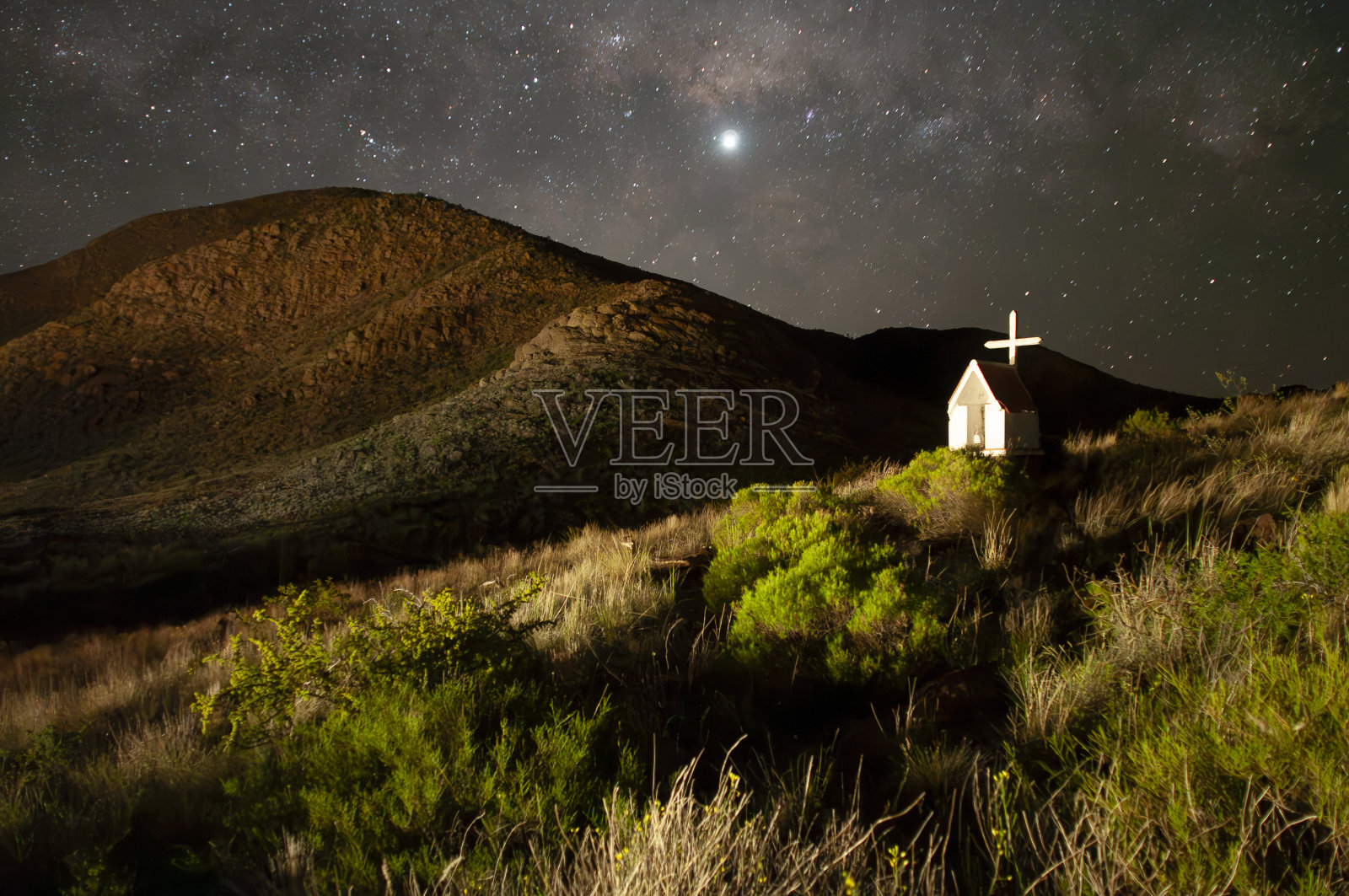 Lihue Calel国家公园，夜间景观，拉潘帕，阿根廷照片摄影图片