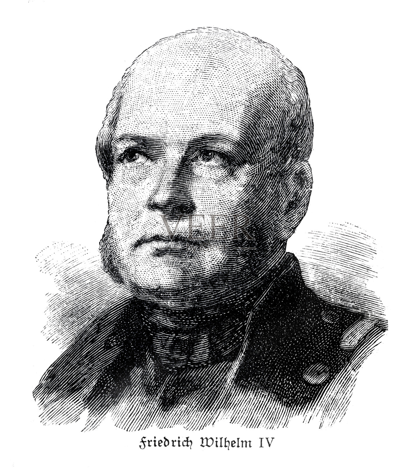 普鲁士国王腓特烈·威廉四世的肖像插画图片素材