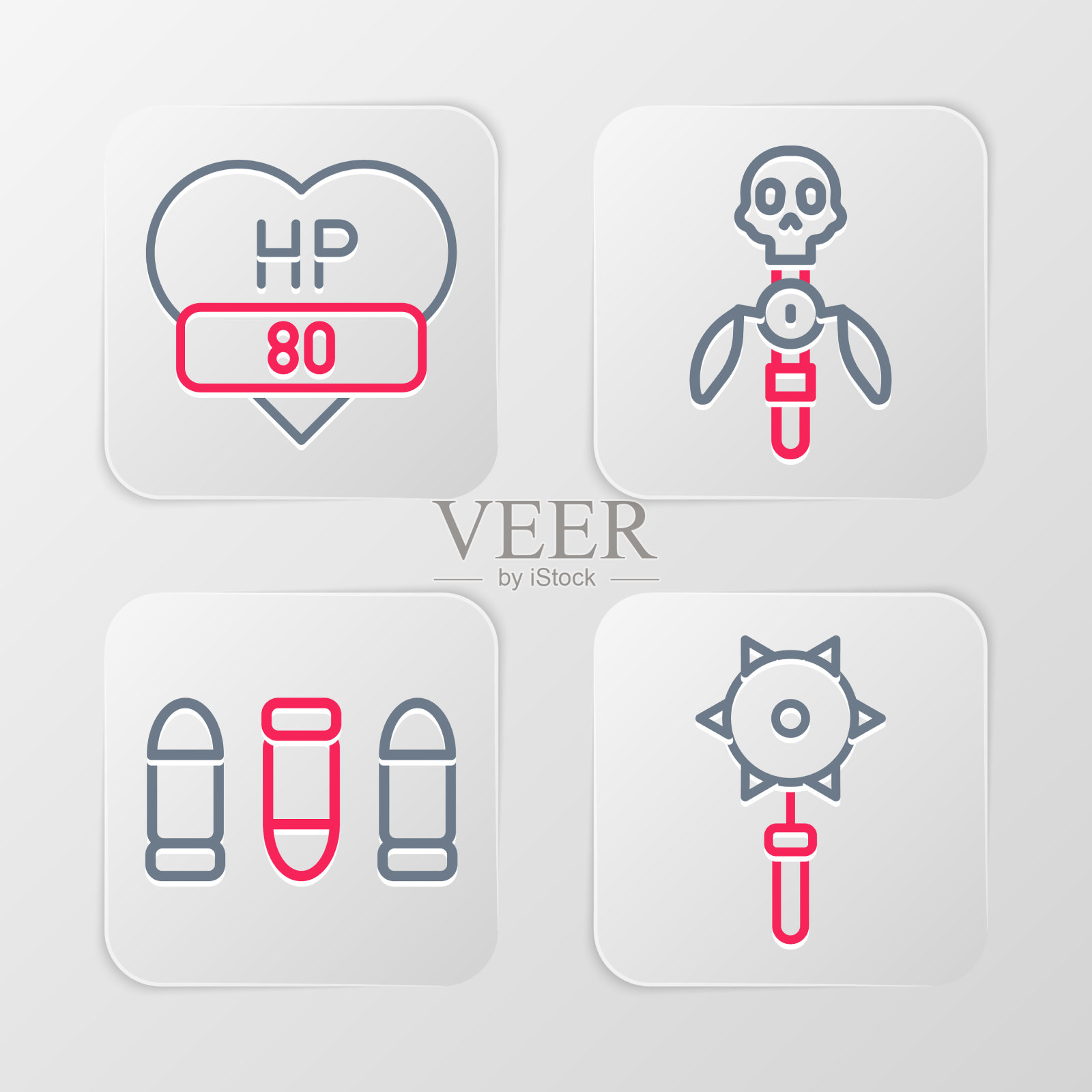 设定线中世纪锁链狼牙棒球子弹魔法插画图片素材