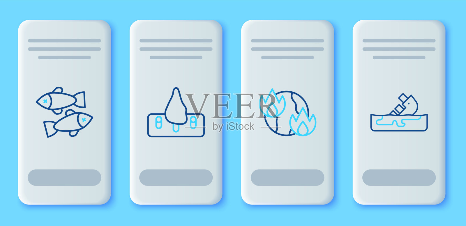 设定森林砍伐全球变暖火灾死亡插画图片素材