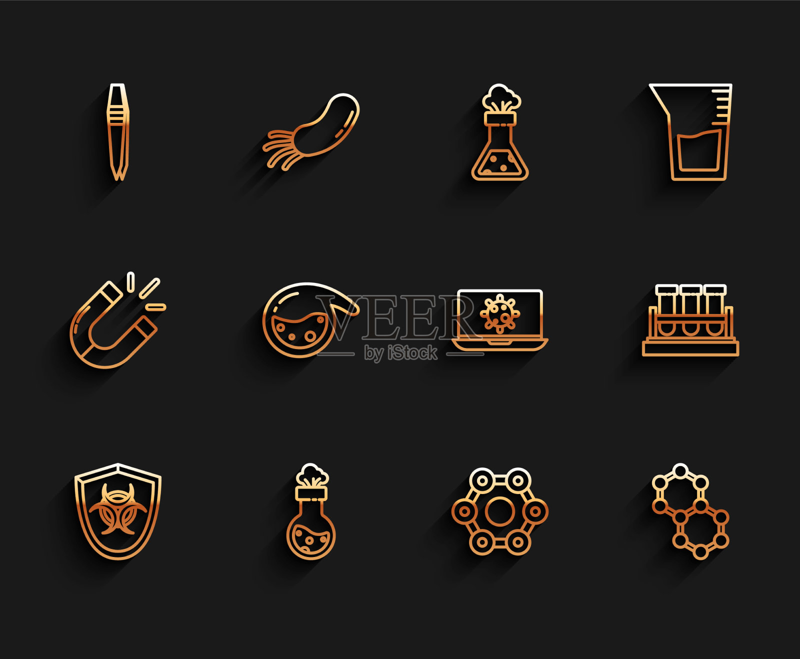 在屏蔽试管和插画图片素材