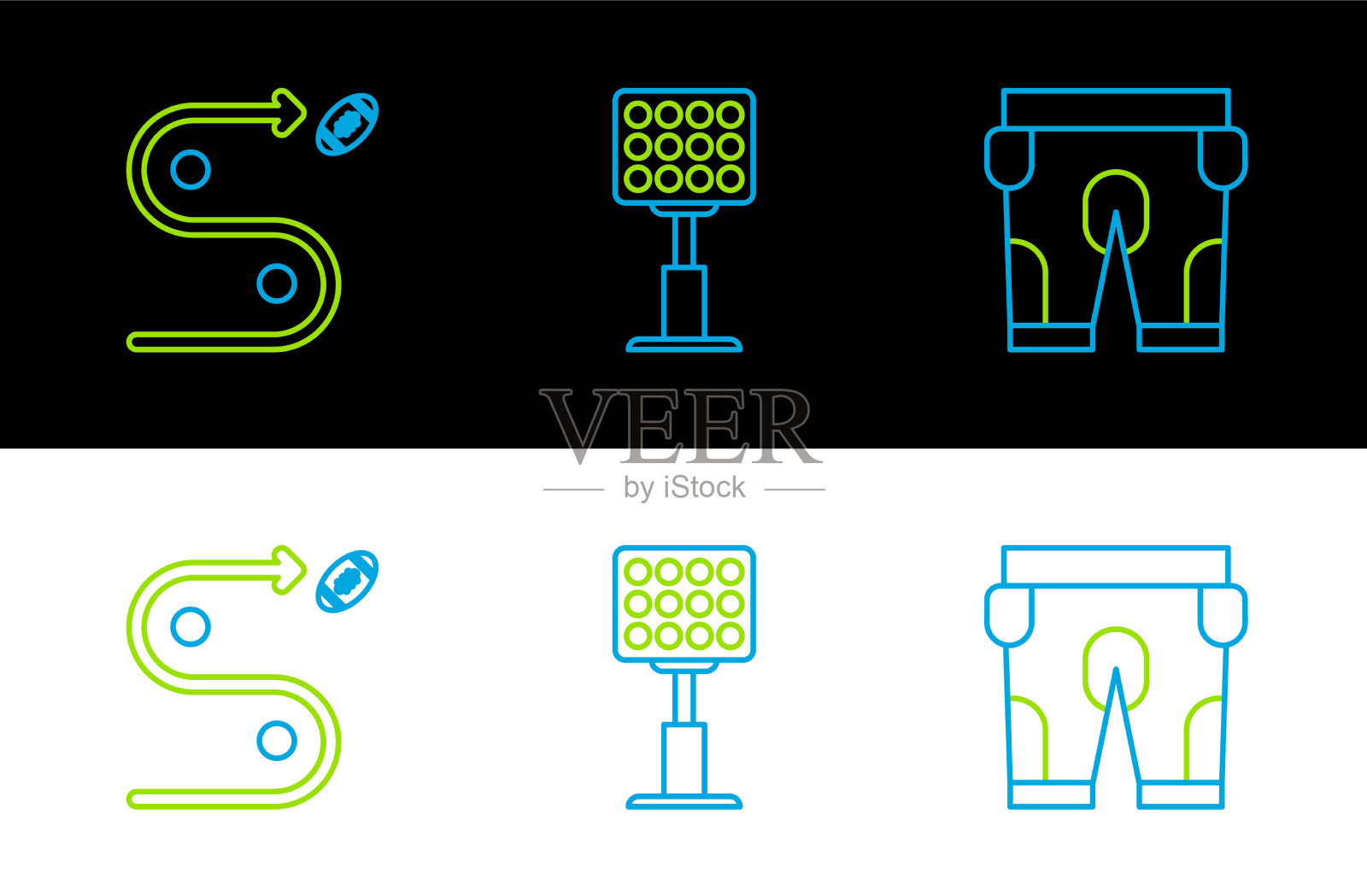 设定美国足球短裤计划插画图片素材