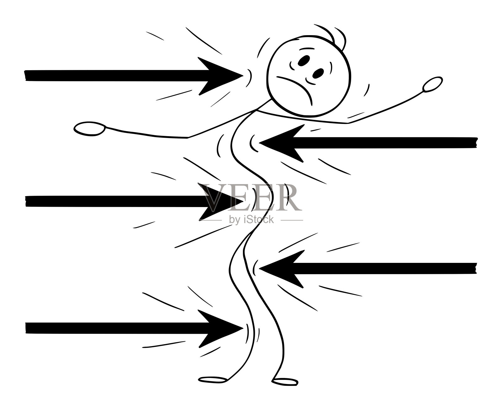 压力下的人或商人，矢量卡通棍形插图插画图片素材