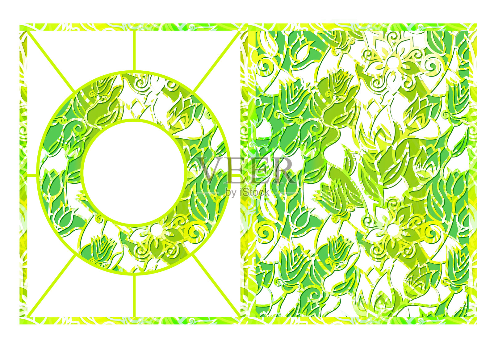 复活节彩蛋与花图案隔离在一个白色的背景。一套装饰彩蛋。用于假日设计。照片摄影图片