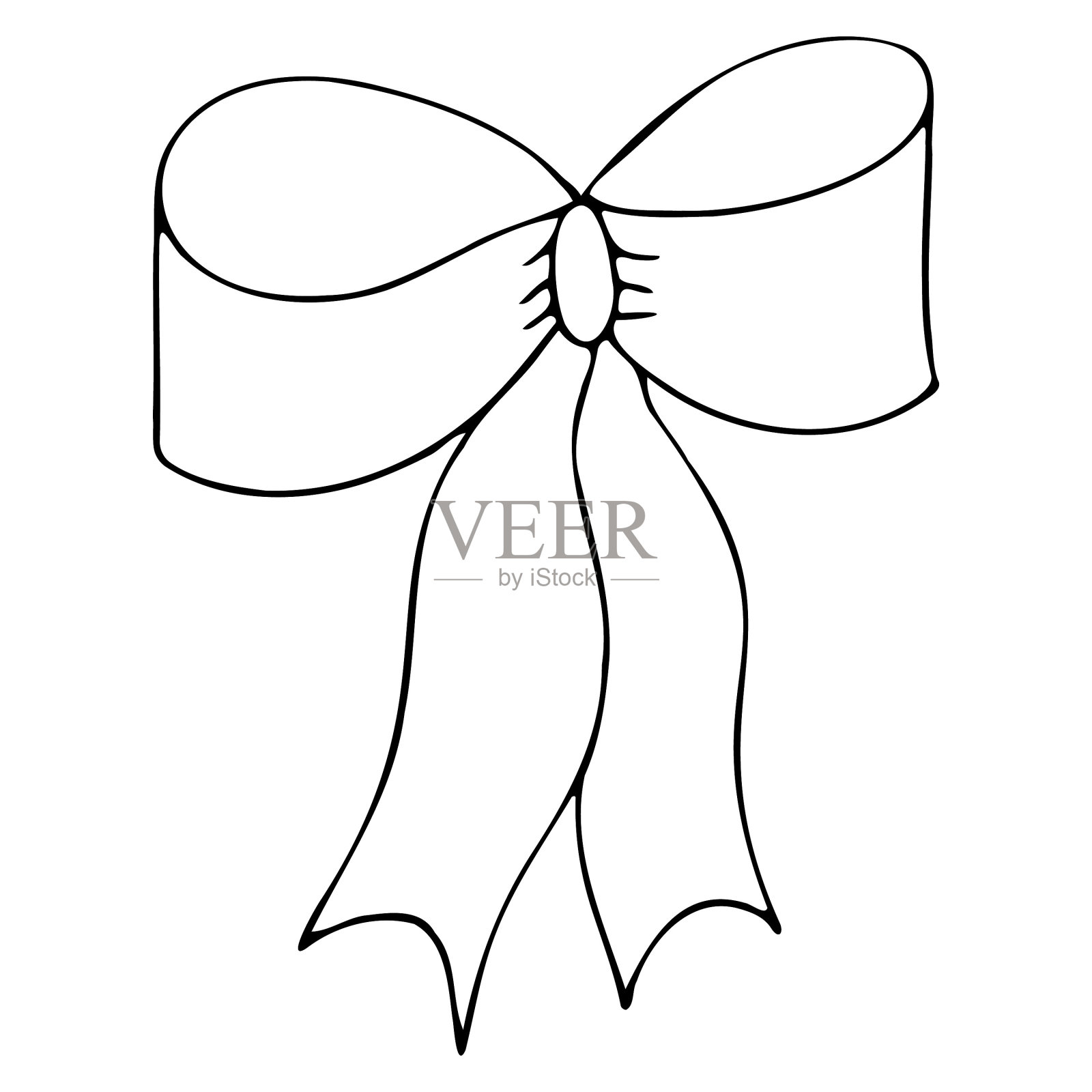 矢量弓圆形的涂鸦风格线性黑色孤立插画图片素材