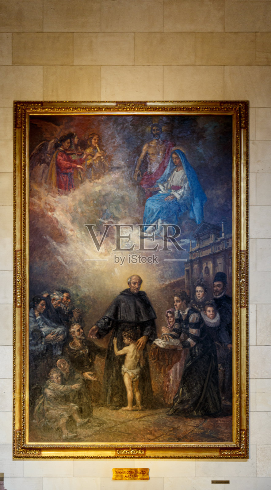 圣大教堂María la Real de la Almudena的圣奥古斯丁大画照片摄影图片