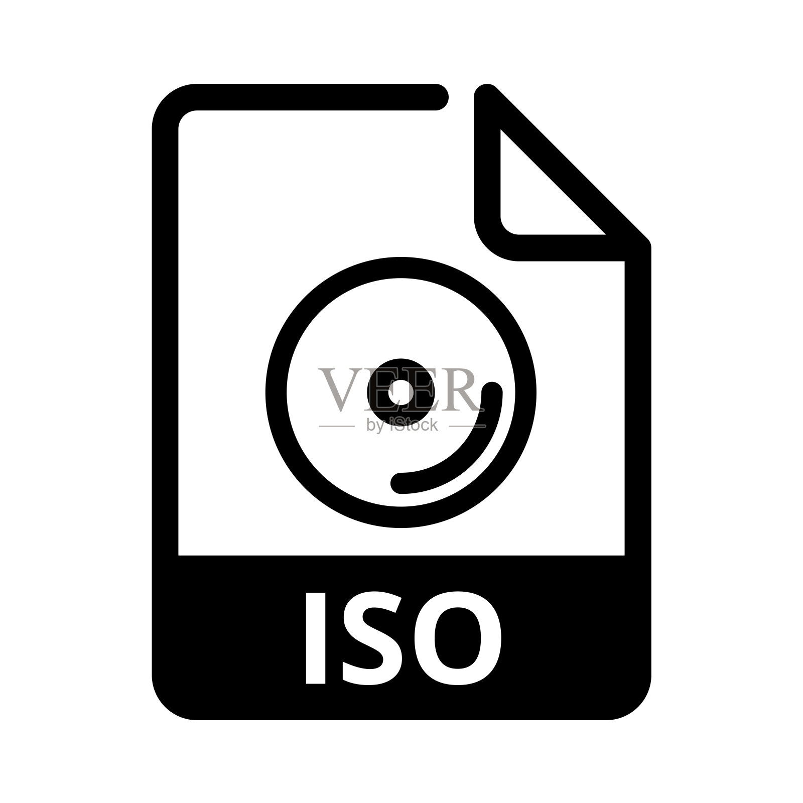 ISO文件图标。矢量文件格式。数据文件扩展现代平面设计插画图片素材