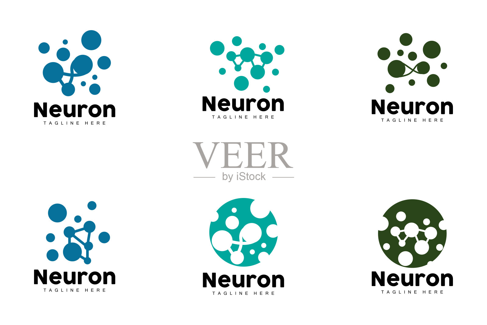 神经元标志，细胞Dna网络矢量，和粒子技术，简单的插图模板设计插画图片素材