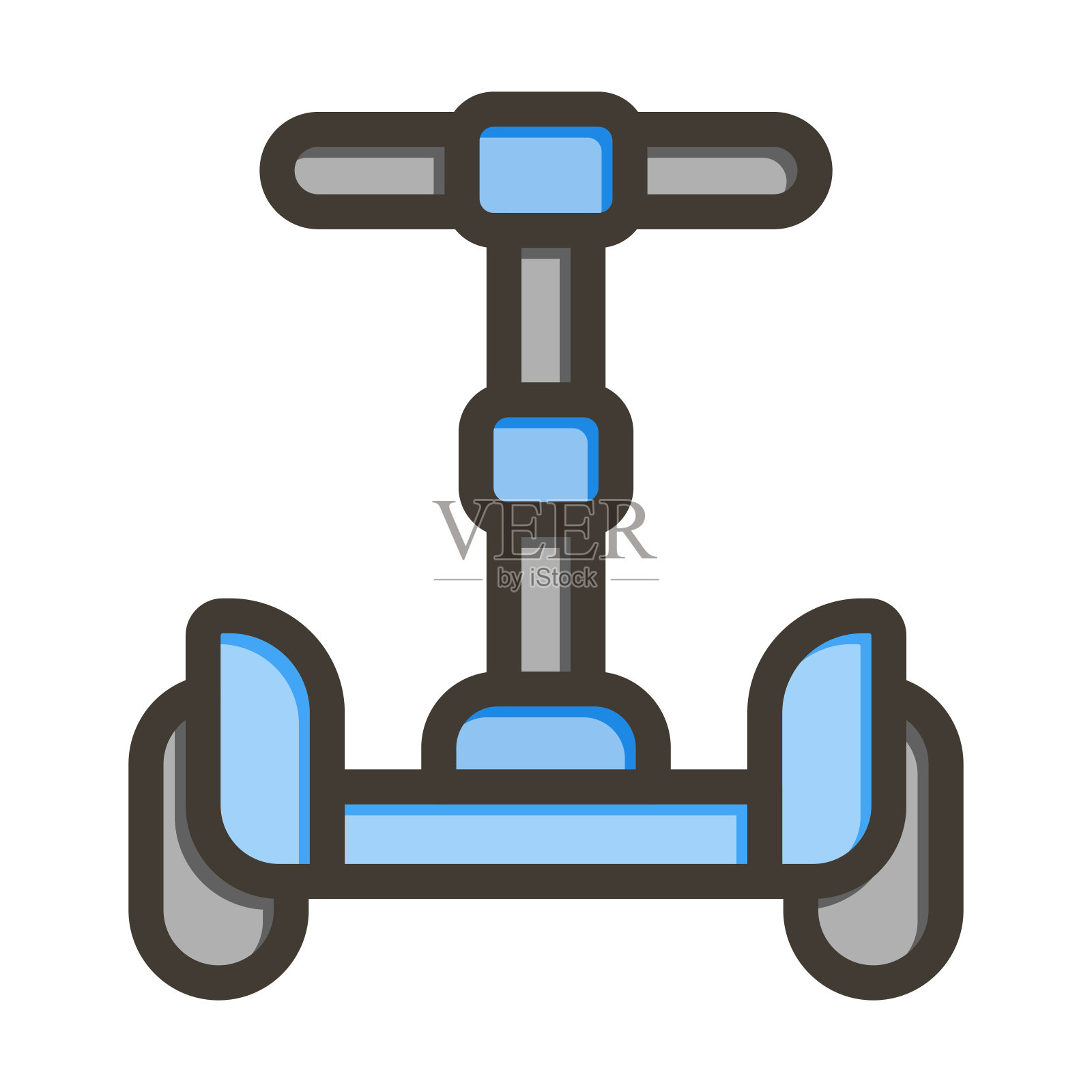 Segway矢量粗线填充颜色图标为个人和商业用途。插画图片素材
