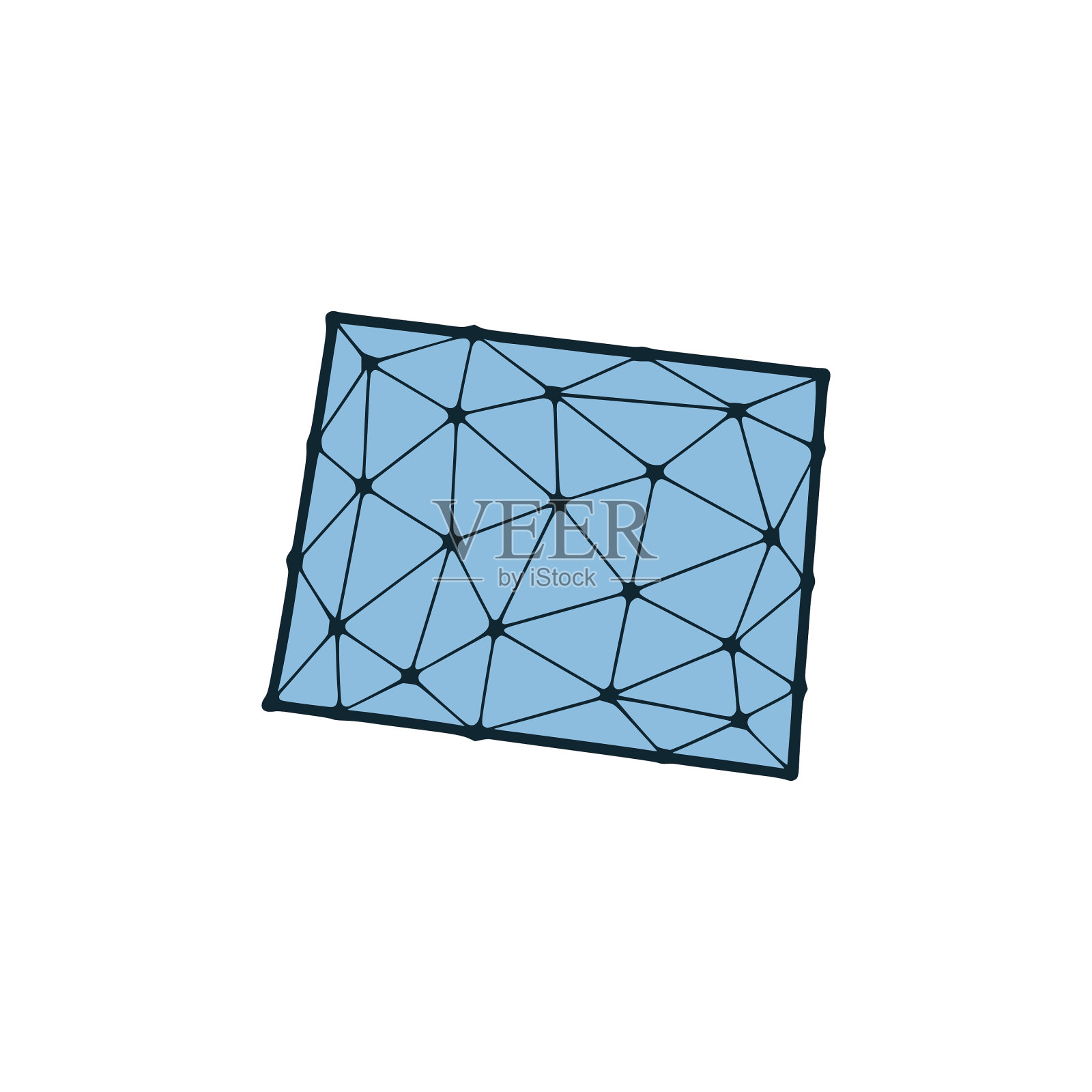 怀俄明州地图由线条和多边形组成插画图片素材