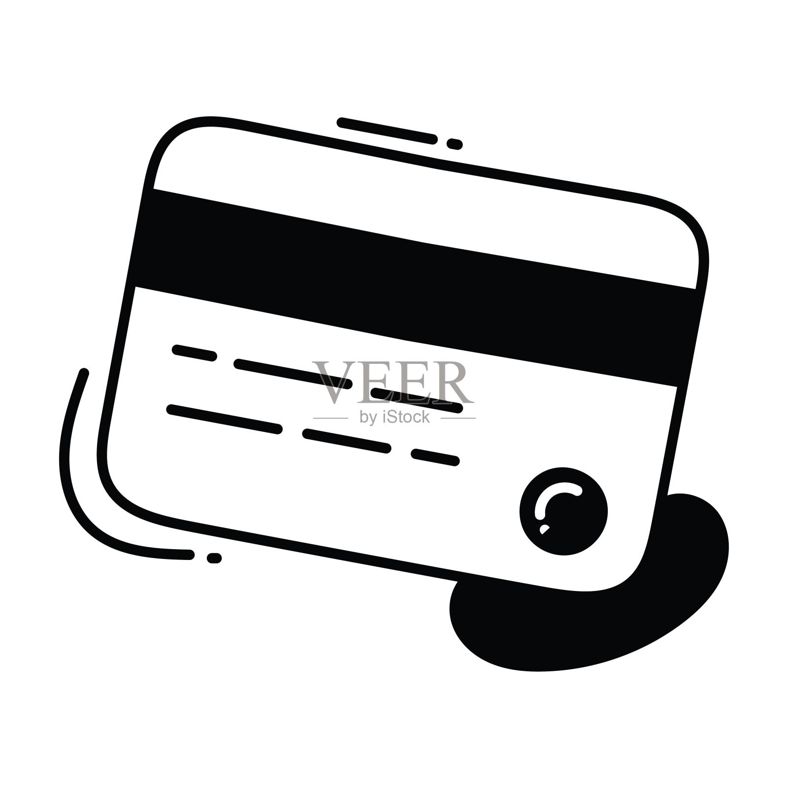 信用卡涂鸦图标设计插图。科技符号白底EPS 10文件插画图片素材