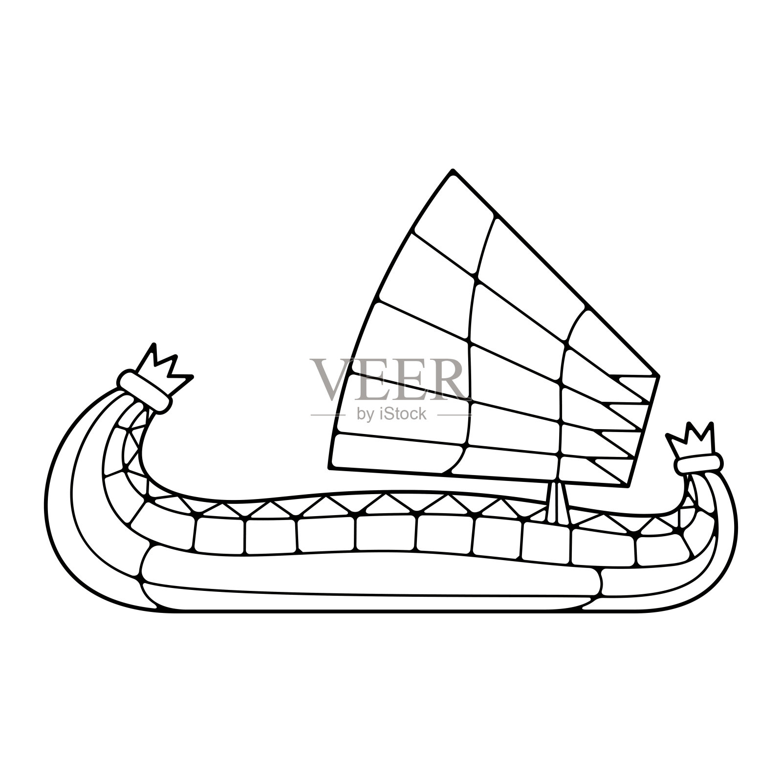 矢量传统秘鲁船图标插图孤立插画图片素材