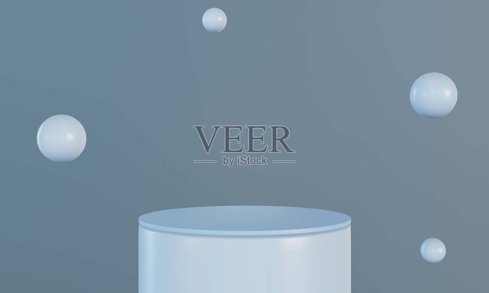 产品展示架为蓝色背景。灰色背景的3D讲台。几何平台展示化妆品。舞台展示,抽象的。最小模型3D渲染照片摄影图片