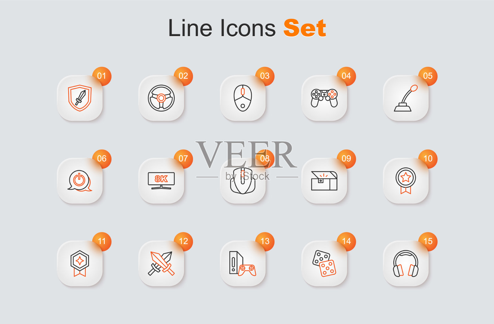 设置线耳机游戏骰子控制台用插画图片素材