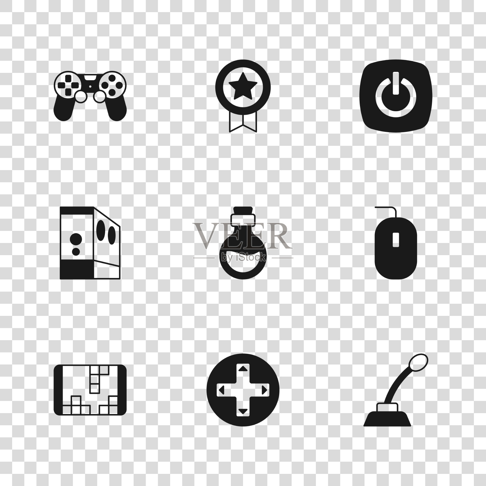 设置游戏控制器或摇杆电脑鼠标插画图片素材