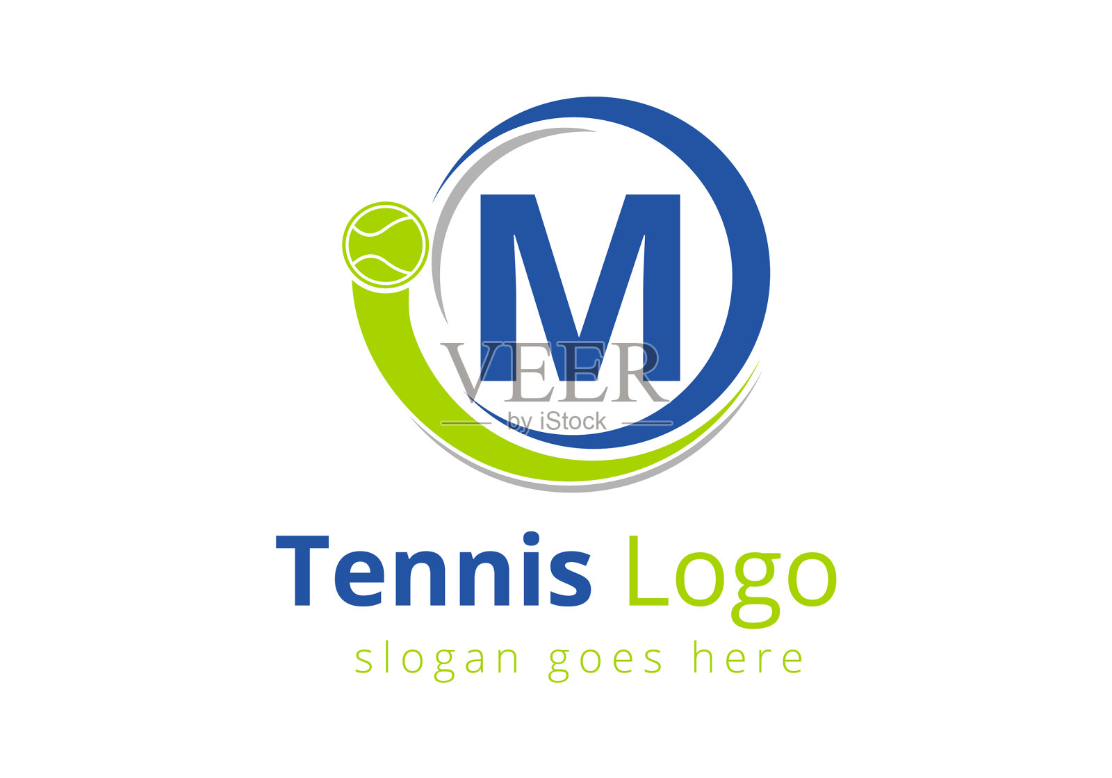 字母网球标志设计模板网球插画图片素材
