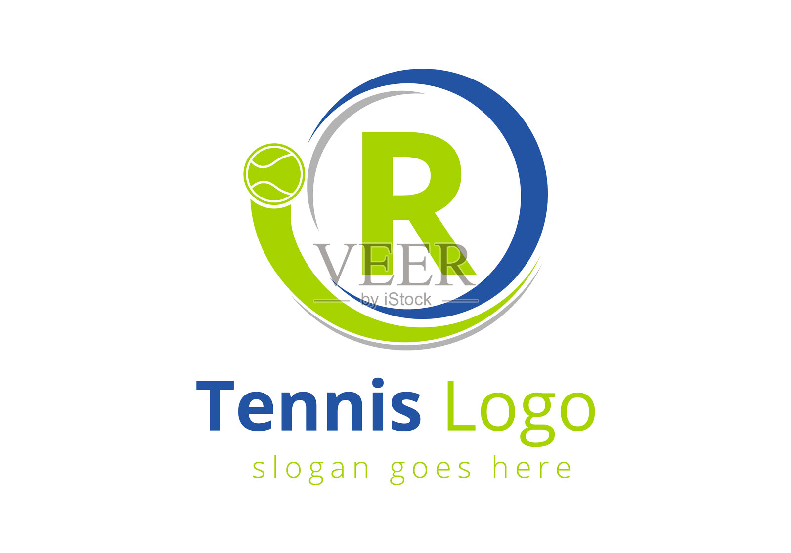 字母网球标志设计模板网球插画图片素材