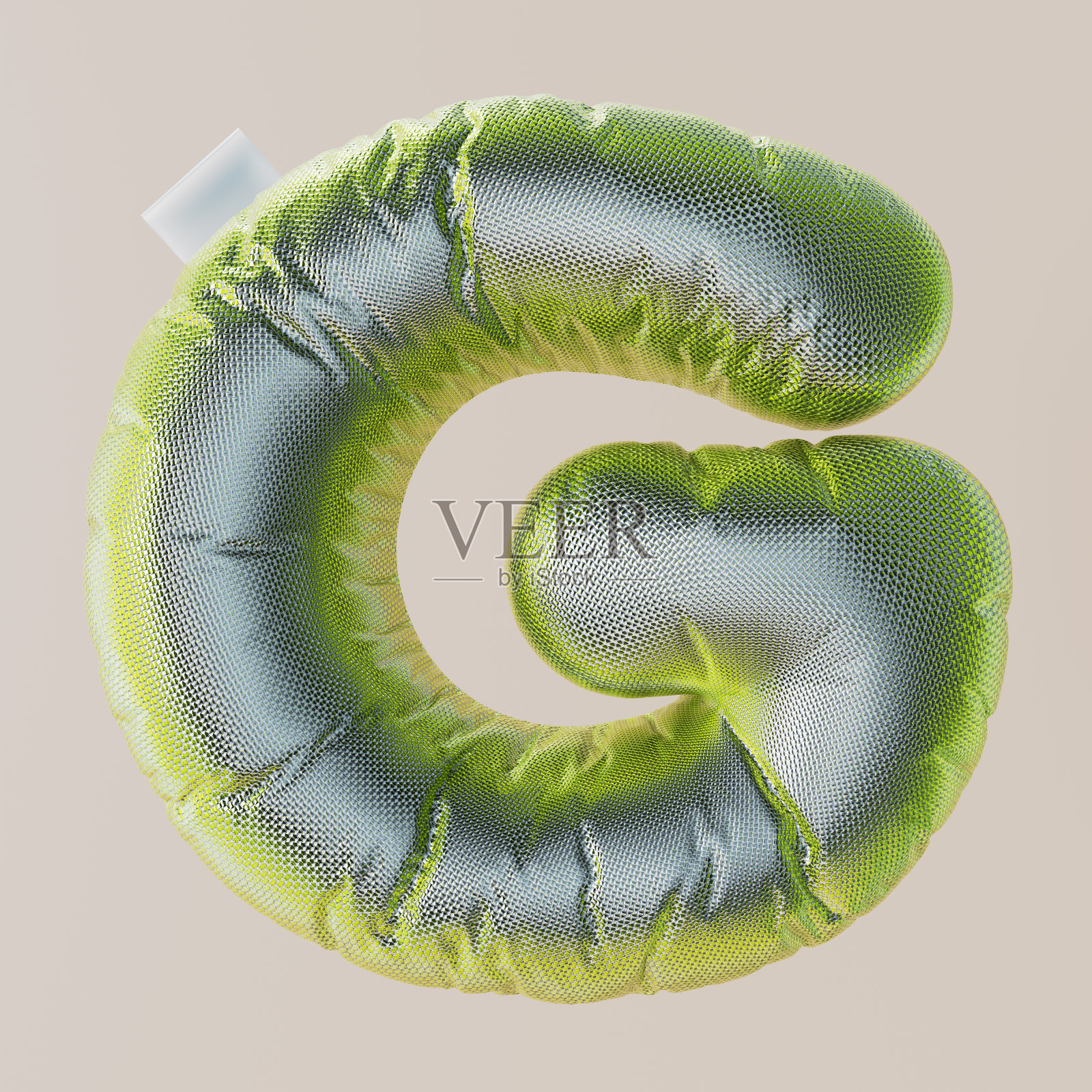 充气，气泡，金属，银，金属鳞片，鳞片3D字母g 3D渲染。照片摄影图片