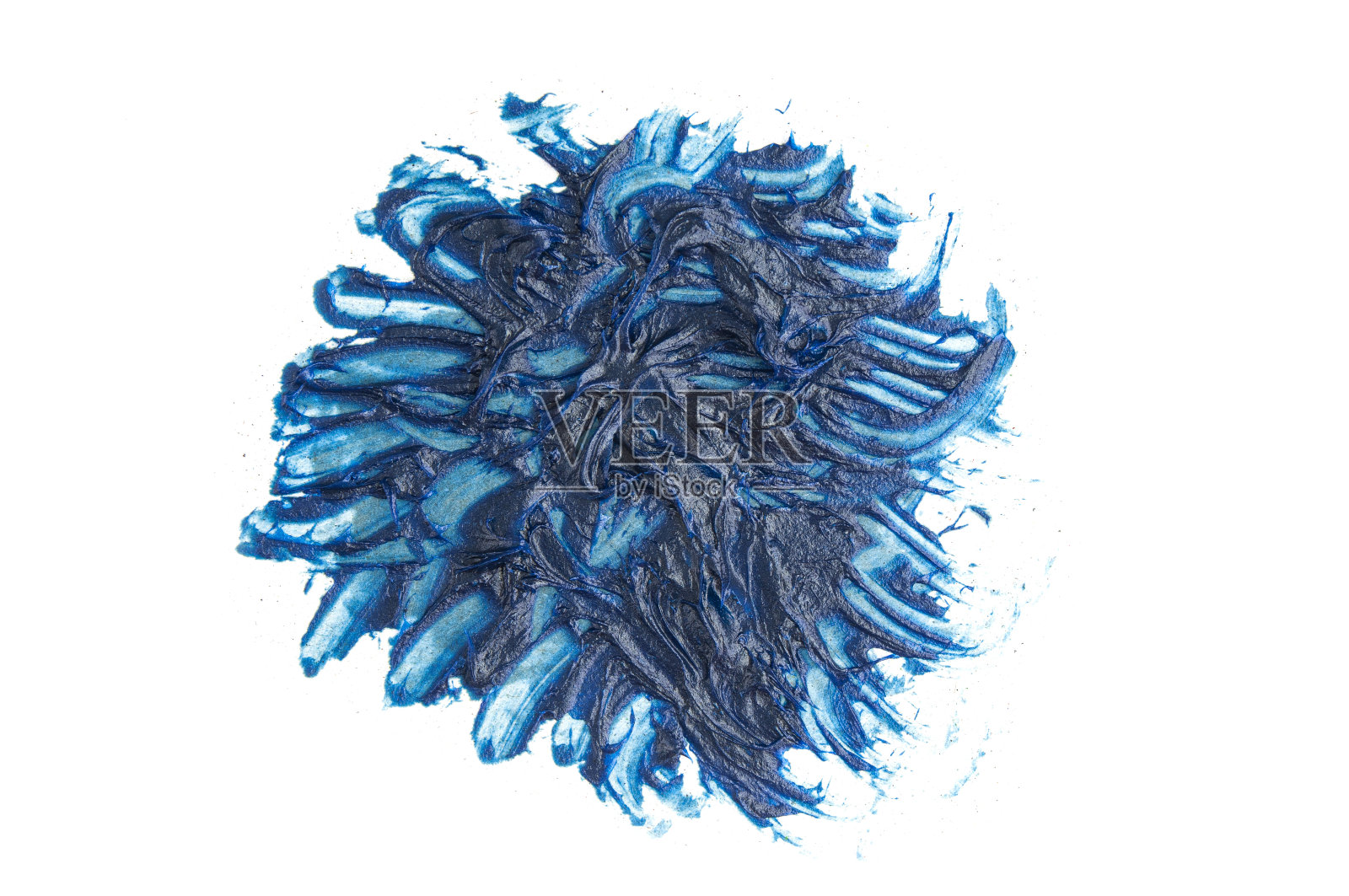 蓝色油漆涂抹纹理接近白色背景照片摄影图片