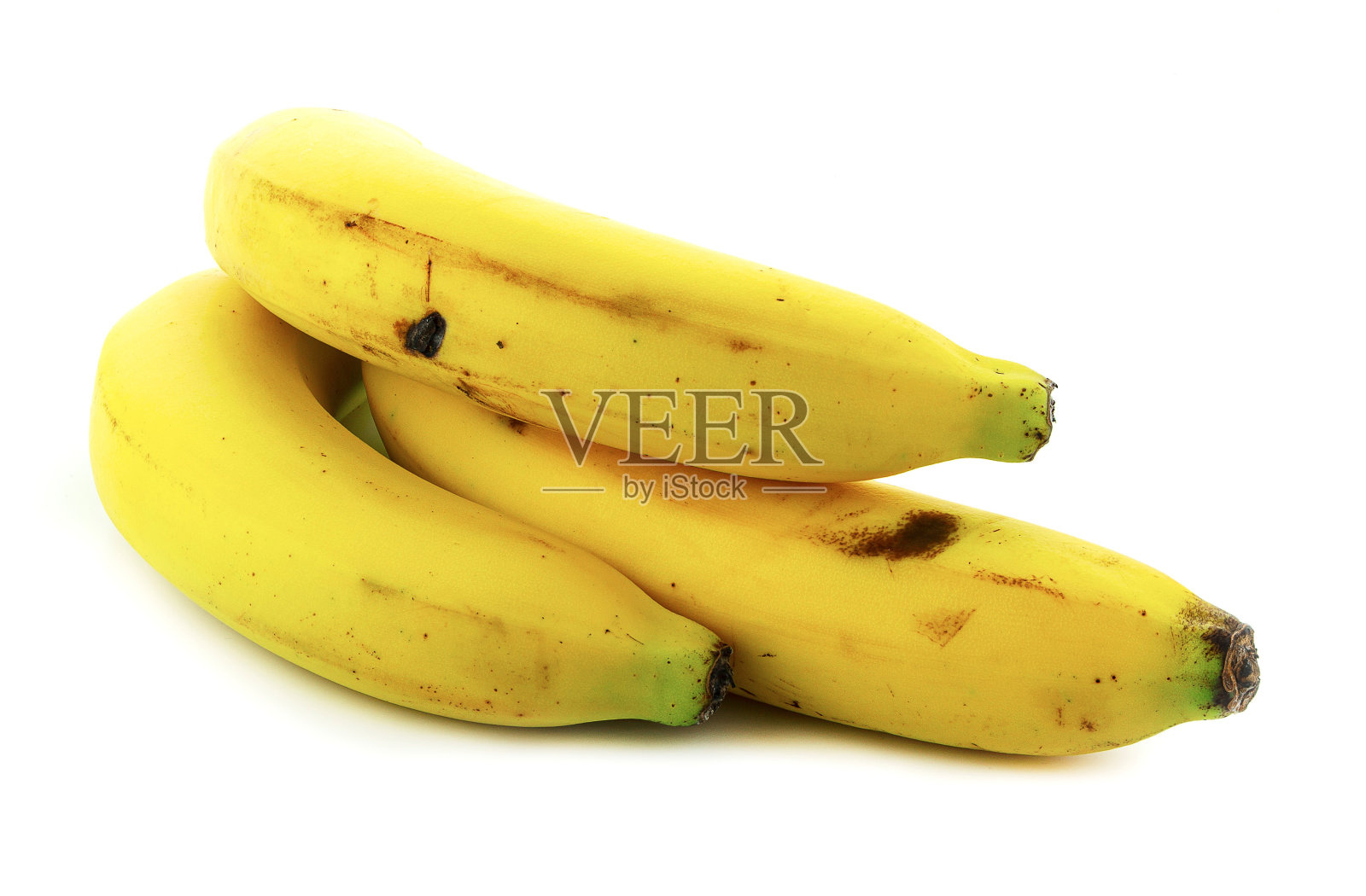 白色背景上的黄色香蕉照片摄影图片