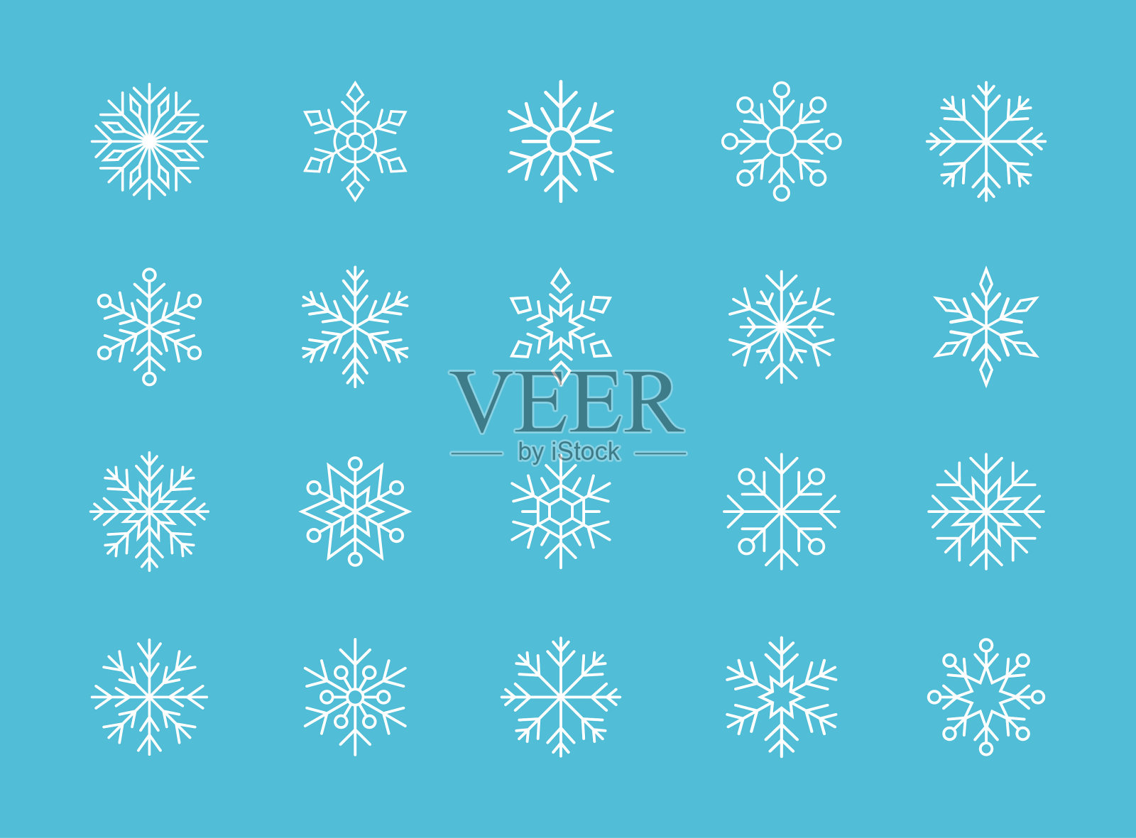 雪花设计作品集插画图片素材