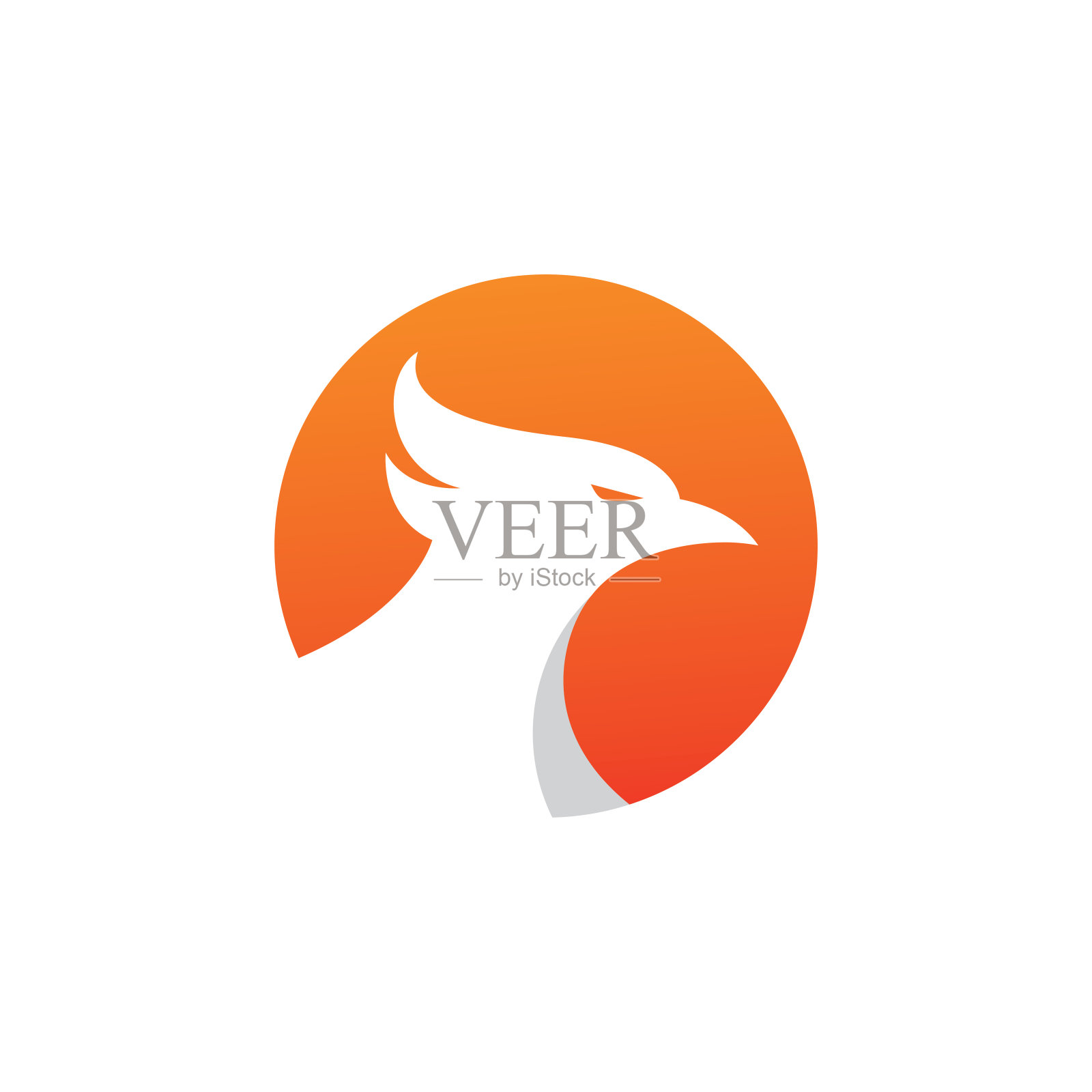 凤凰标志设计矢量模板。插画图片素材