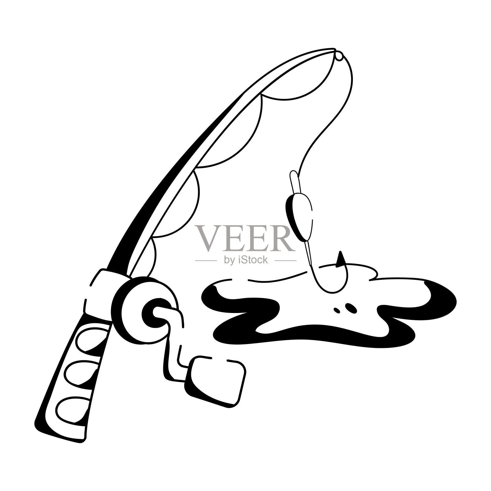 鱼竿插画图片素材