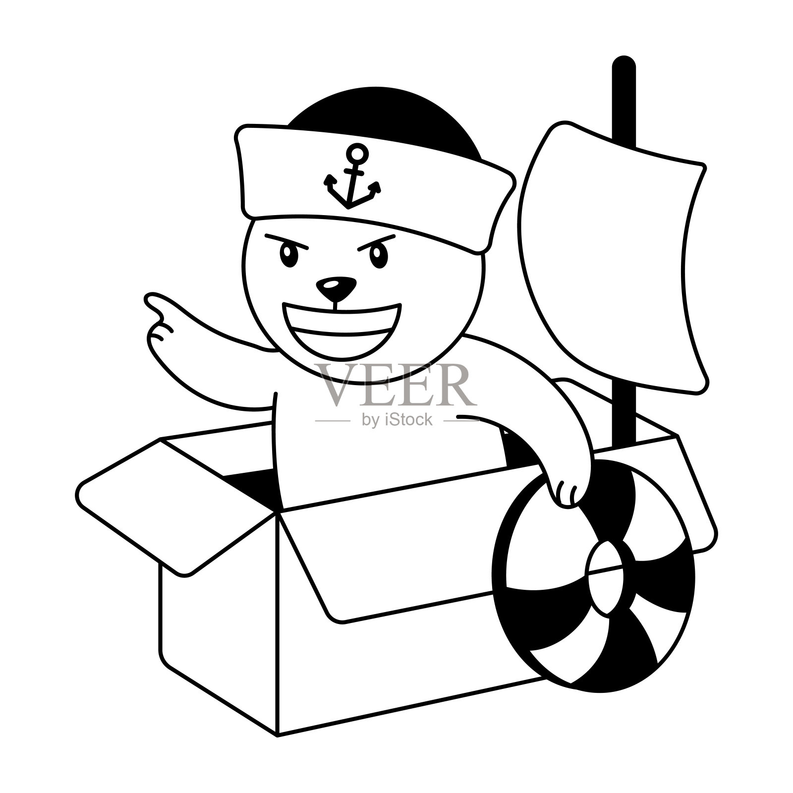 海盗的泰迪插画图片素材