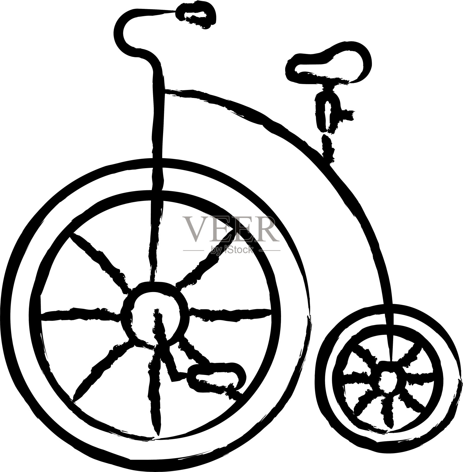 自行车手绘矢量插图插画图片素材