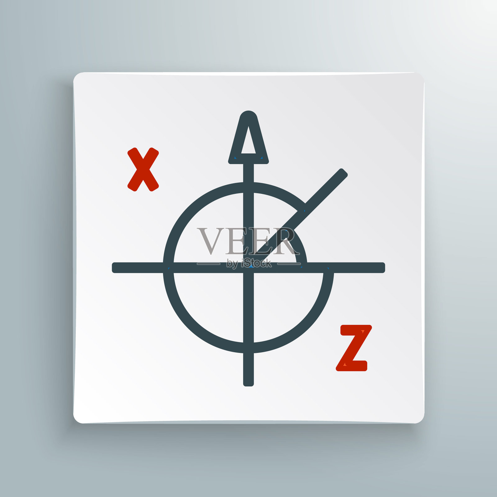 线三角圆图标孤立的白色背景。色彩缤纷的轮廓概念。向量插画图片素材