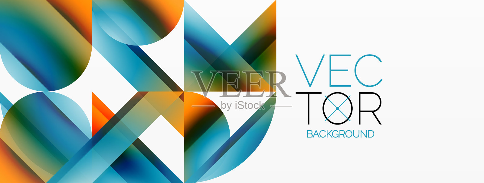 在白色上渐变三角形和圆形插画图片素材