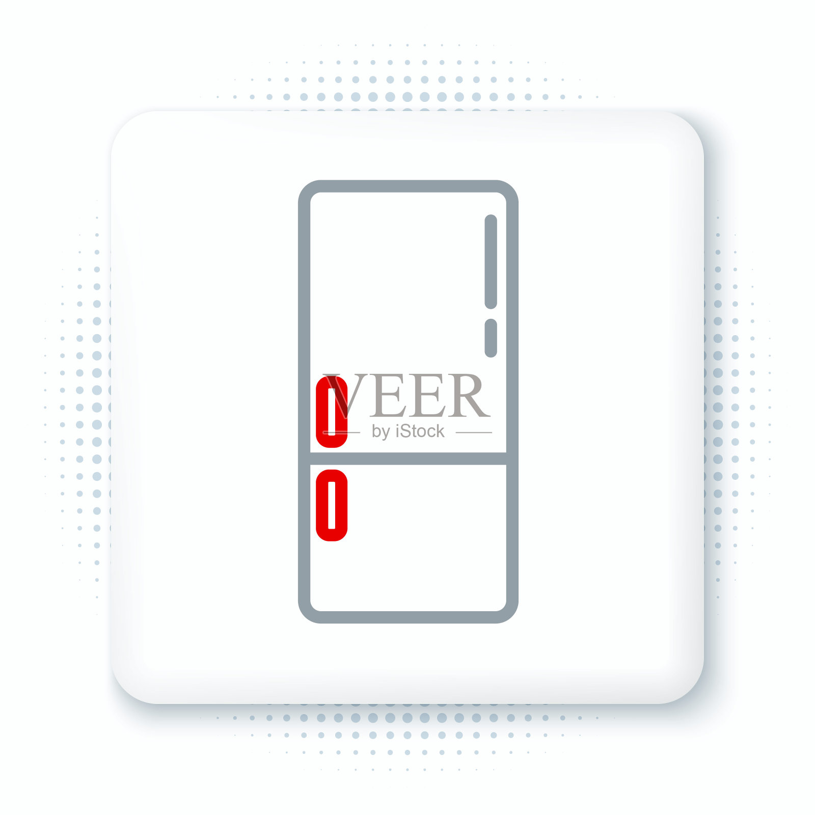 线路冰箱图标隔离在白色背景。冰箱冰柜冰箱。家用科技和电器。色彩缤纷的轮廓概念。向量插画图片素材