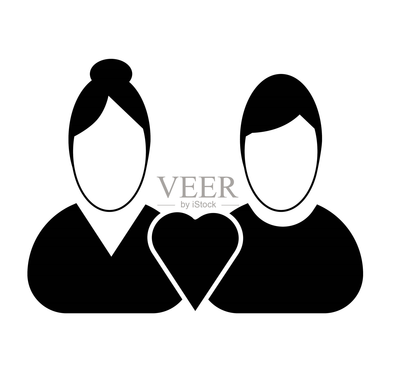 一对图标，矢量最好的平面图标。插画图片素材