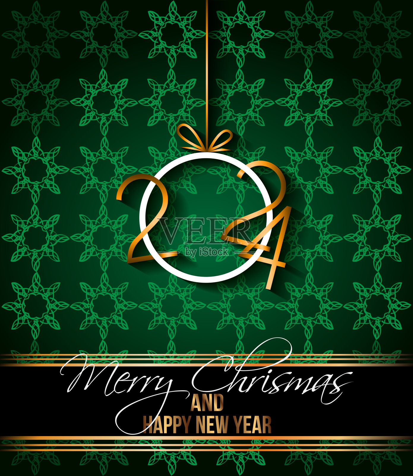 2024新年快乐，圣诞快乐的背景为您的季节性邀请，节日海报，贺卡。插画图片素材