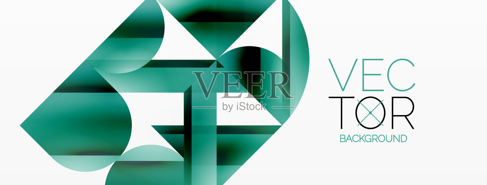 生动的渐变三角形和圆形在白色插画图片素材