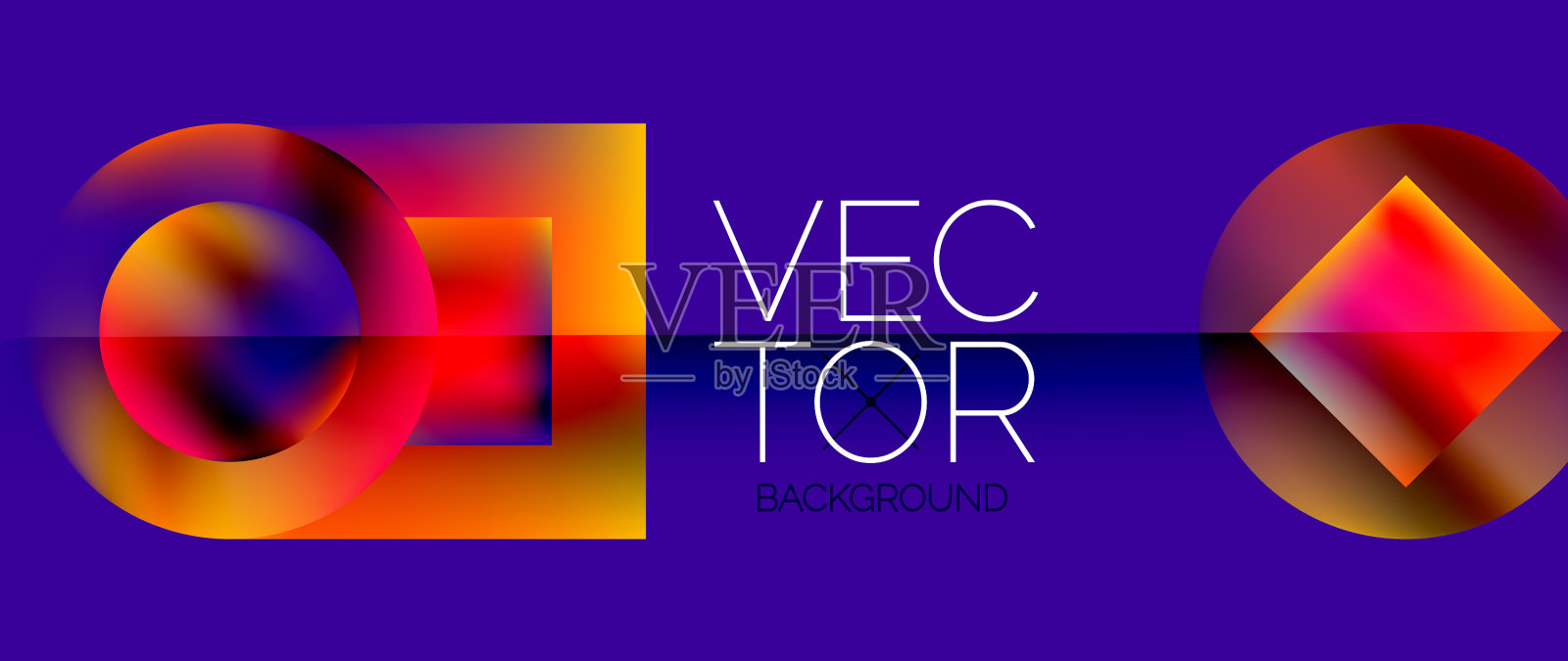 正方形和圆形设计流体色彩渐变插画图片素材