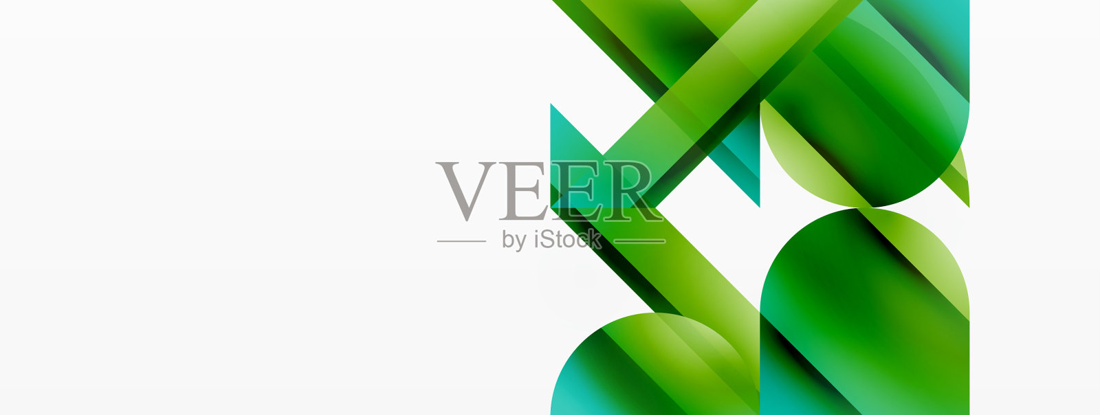 充满活力的颜色，三角形和圆圈在白色插画图片素材