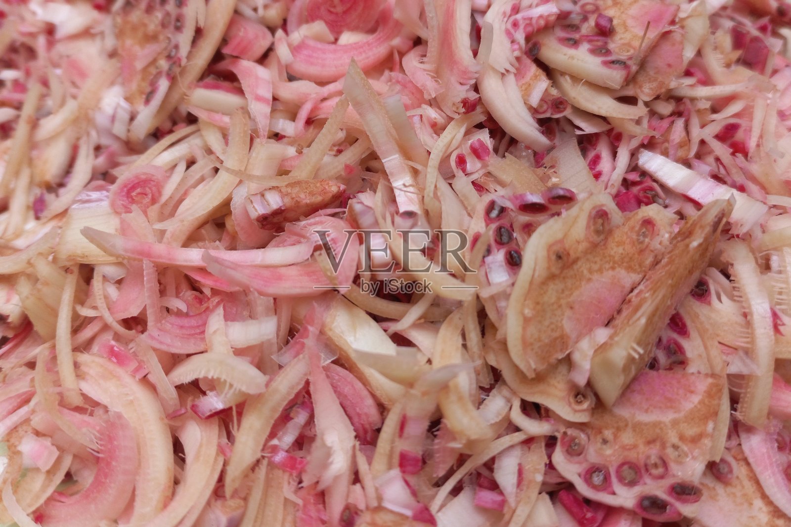 Kecombrang片或火炬姜(etlingera关系)与美丽的粉红色原料烹饪图片-库存照片照片摄影图片