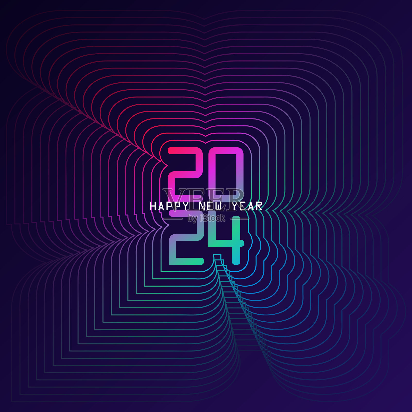 现代彩虹色新年背景插画图片素材