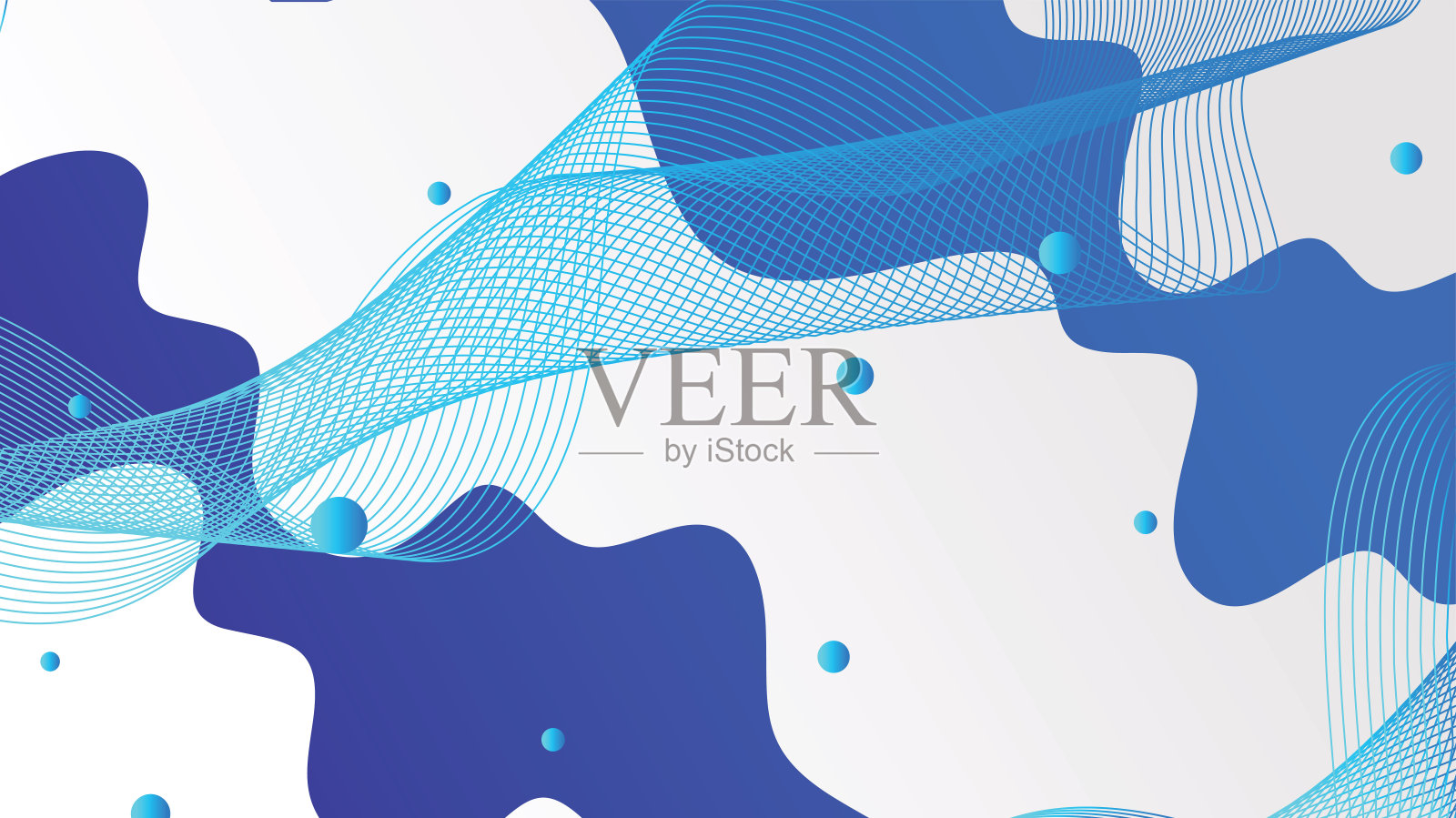 白色和蓝色梯度动态流体形状抽象背景插画图片素材