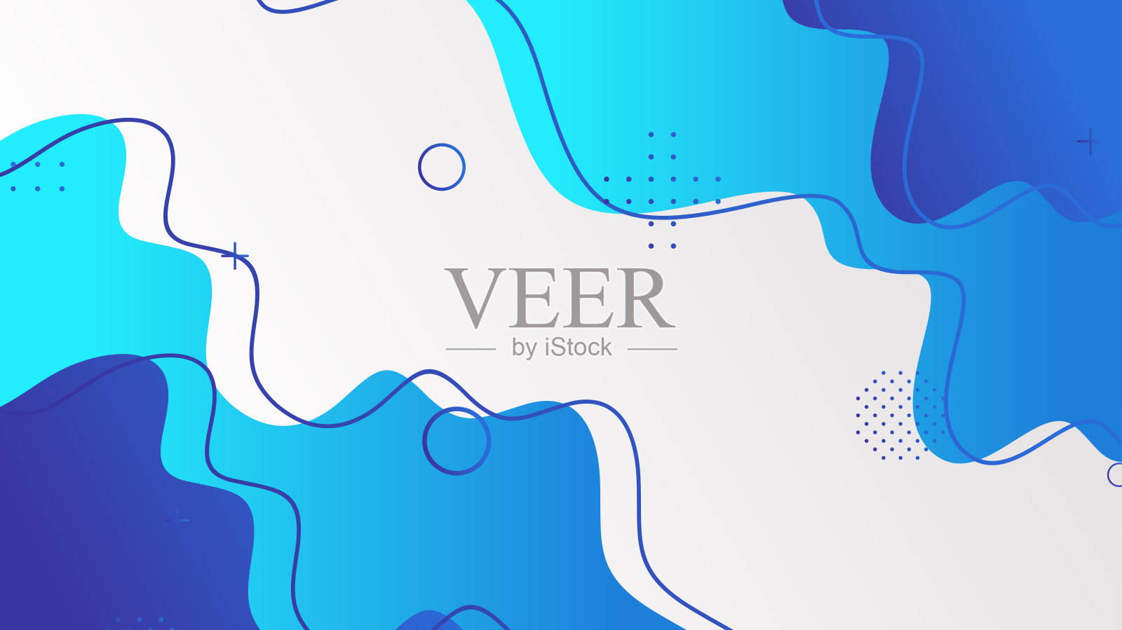 白色和蓝色梯度动态流体形状抽象背景插画图片素材