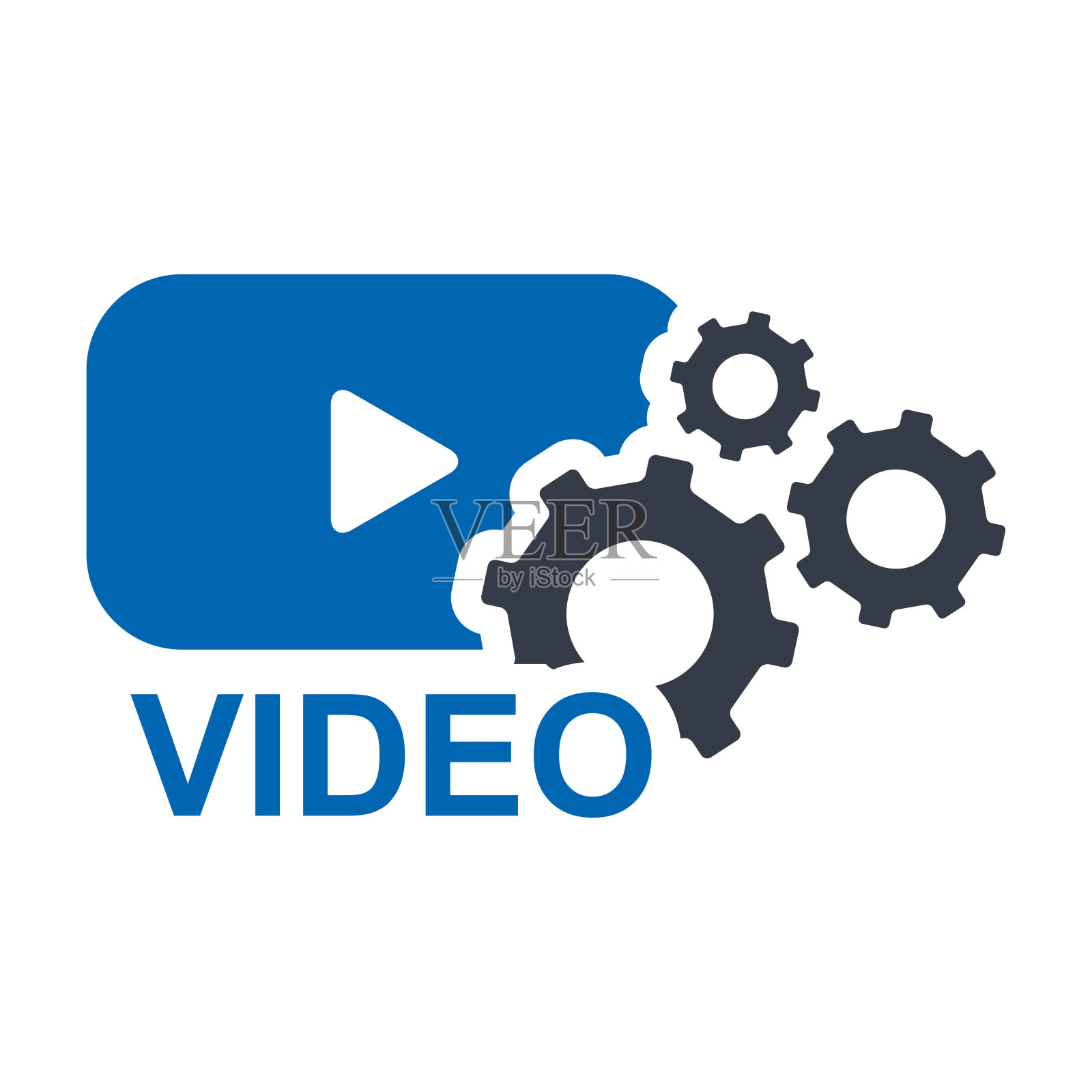 视频优化蓝色图标矢量插图|营销和SEO图标插画图片素材