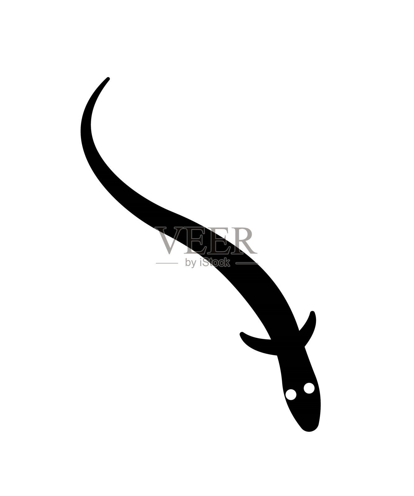 鳗鱼鱼图标，矢量最好的平面图标。插画图片素材