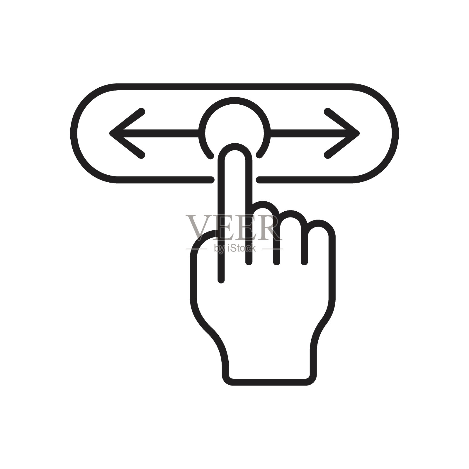 切换图标矢量插图。在孤立背景上向左，向右滑动。开关符号概念。插画图片素材