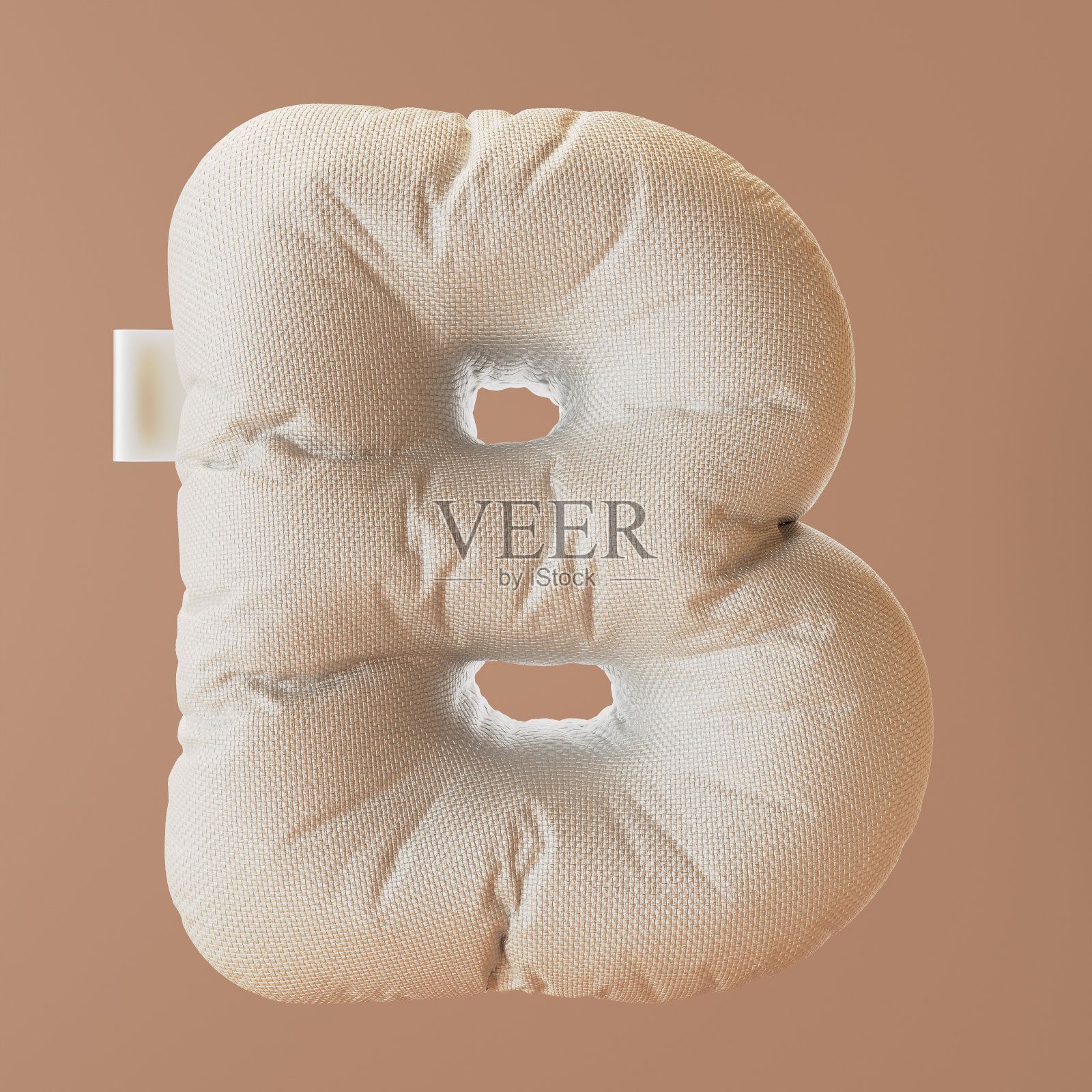 充气，泡沫，纺织品，织物3d字母B。照片摄影图片