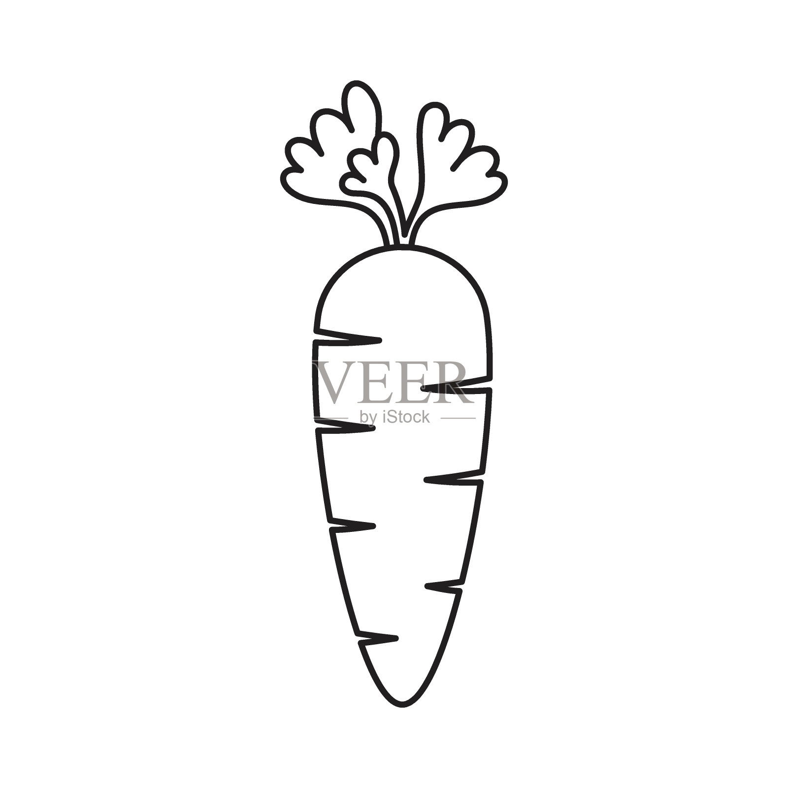 胡萝卜图标矢量插图。蔬菜在孤立的背景。农业植物标志概念。插画图片素材